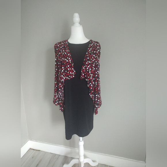 Women's R&K Polka Dot Dress Size 8 - Picture 1 of 8